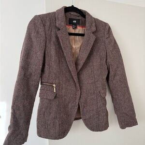H&M Women's Textured Brown Blazer